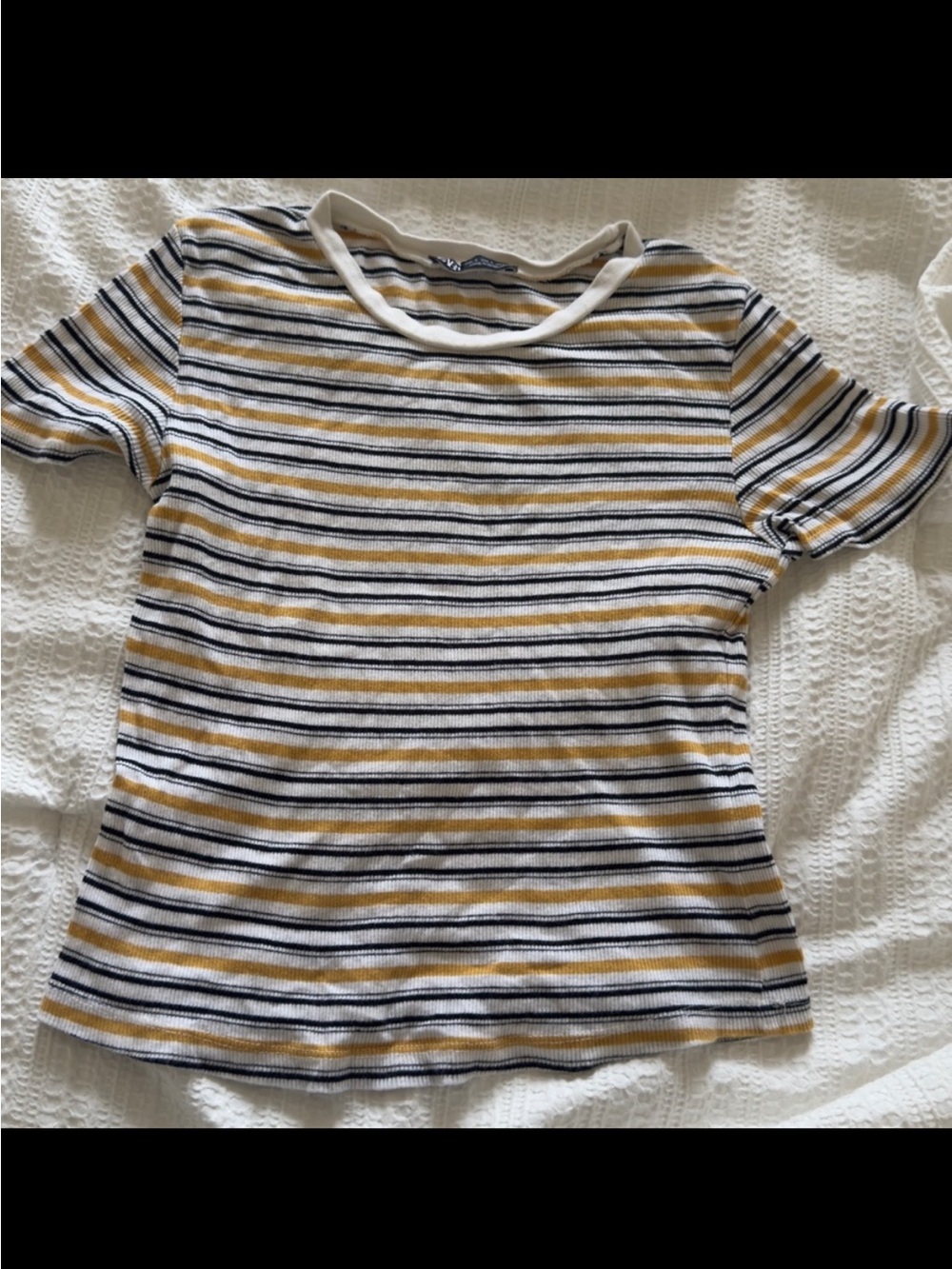 Zara Striped Short Sleeve cotton Top - Picture 2 of 4
